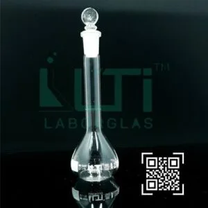 2735-CLEAR GLASS, QR. CODED VOLUMETRIC FLASK WITH SOLID GLASS STOPPER, CLASS A, SERIALIZED WITH INDIVIDUAL WORK CERTIFICATE ASTM E-288