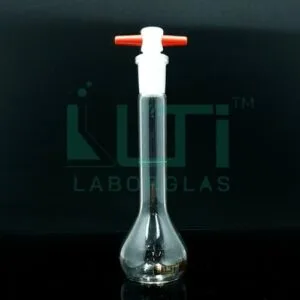 2930-CLEAR GLASS WIDE MOUTH VOLUMETRIC FLASK WITH PTFE STOPPER, CLASS A, SERIALIZED WITH INDIVIDUAL CERTIFICATE ASTM E-288