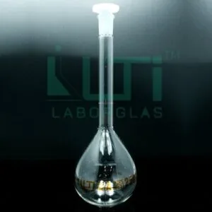 2940-CLEAR GLASS WIDE MOUTH VOLUMETRIC FLASK WITH PE STOPPER, CLASS A, SERIALIZED WITH INDIVIDUAL CERTIFICATE ASTM E-288