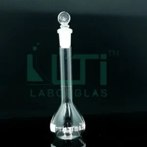 3003-CLEAR GLASS, NARROW MOUTH VOLUMETRIC FLASK WITH SOLID GLASS STOPPER, CLASS A WITH INDIVIDUAL CERTIFICATE (USP)
