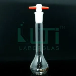 3004-CLEAR GLASS, NARROW MOUTH VOLUMETRIC FLASK WITH PTFE STOPPER, CLASS A WITH INDIVIDUAL CERTIFICATE (USP)