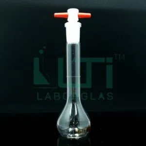 3008-CLEAR GLASS, NARROW MOUTH VOLUMETRIC FLASK WITH PTFE STOPPER, CLASS A WITH BATCH CERTIFICATE (USP)