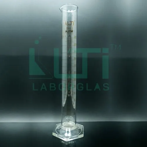 3630-CLEAR GLASS, Measuring Cylinder Graduated, Hex Base, Class A, serialized