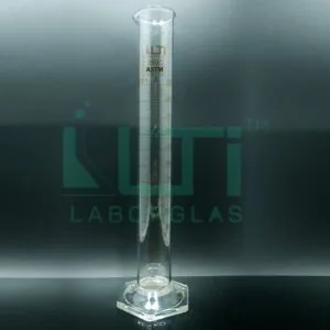 3690-CLEAR GLASS, Measuring Cylinder Graduated, Hex Base, Class A, serialized