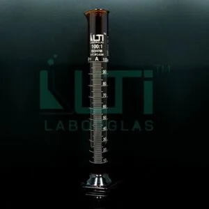 3750-Amber Glass, Measuring Cylinder with Hexagonal Base, Class-A, batch certificate