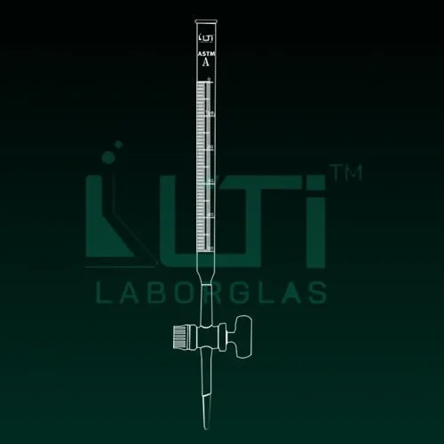 4020-ASTM, CLASS A BURETTE SCHELLBACH STRIPE, UNSERIALISED with batch CERTIFIED, STRAIGHT BORE GLASS STOPCOCK