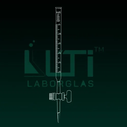 4190-CLEAR GLASS CLASS AS BURETTE, GLASS STOPCOCK WITH INDIVIDUAL CERTIFICATE DIN/ISO, USP