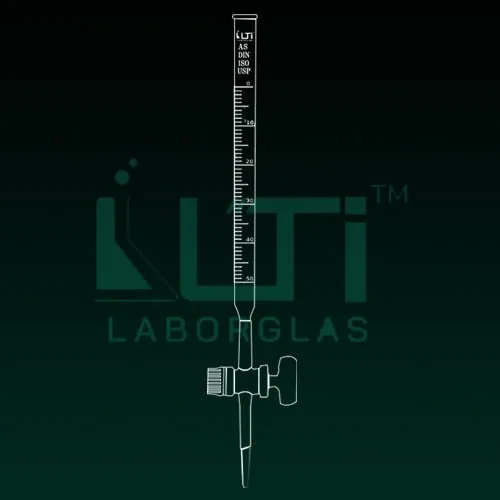 4200-CLEAR GLASS CLASS AS BURETTE, GLASS STOPCOCK WITH BATCH CERTIFICATE DIN/ISO, USP