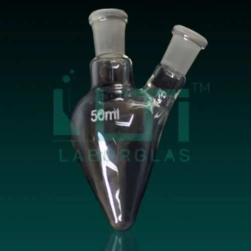 5710-Flask, Pear shape with Two Neck, DIN