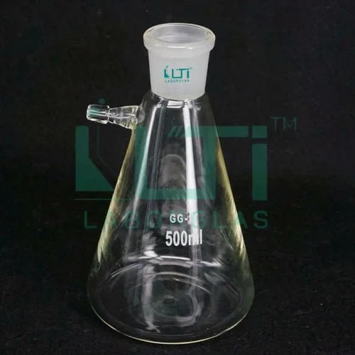 5770-Flask, Buchner, plain side arm and ground socket, ISO