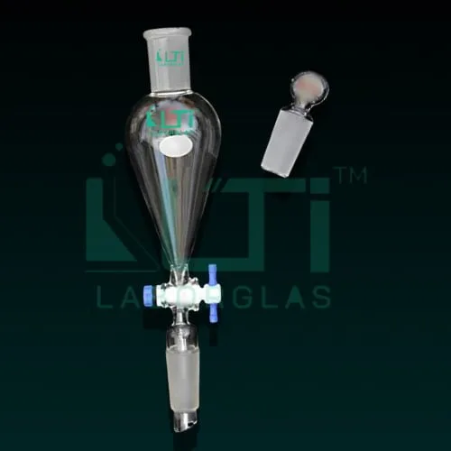 6840-Separating Funnel, Squibb, PTFE Plug with Lower Joint, ASTM