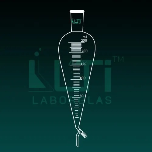 6890-Separating Funnel, Squibb shape, With Graduation, With Needle valve Stopcock, ISO